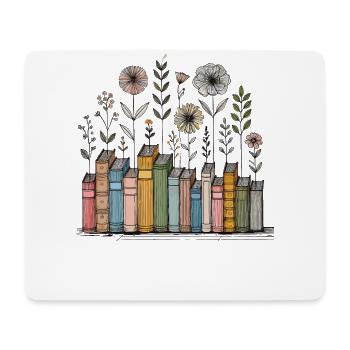 Book Lovers Floral Book Design in Cottagecore - Mouse Pad (horizontal) - white - Front