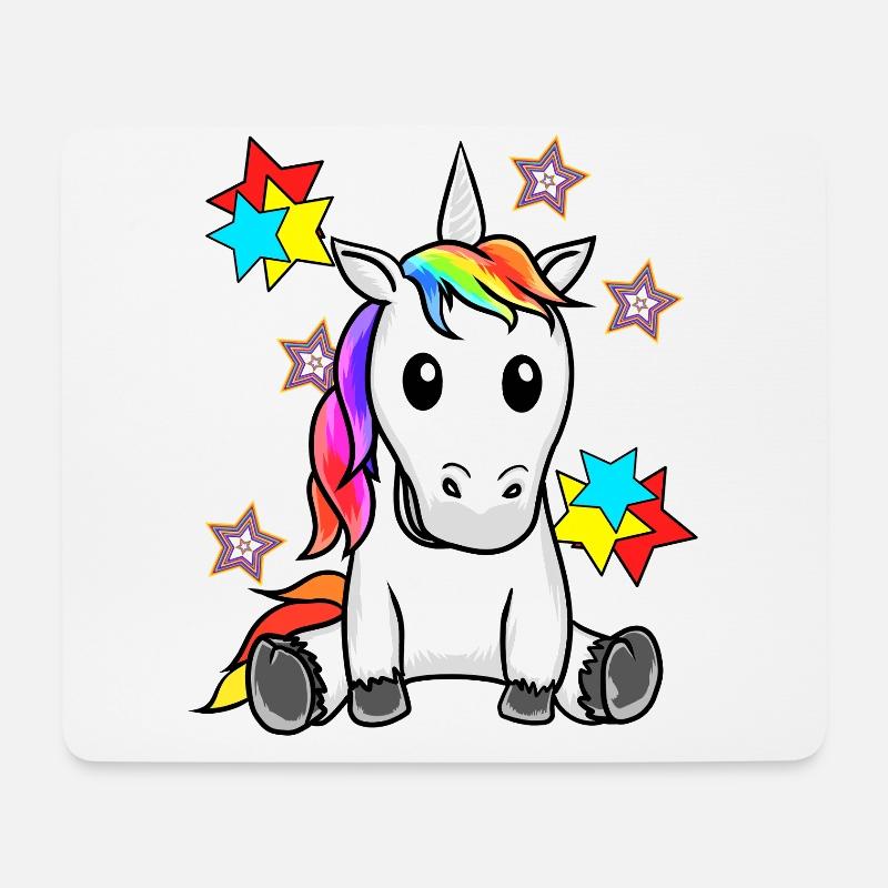 Einhorn Einhörner Retro Kinder Frau Männer 60er - Mousepad (Querformat) - Weiß