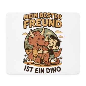 Mein Bester Freund Ist Ein Dino - Mousepad (Querformat) - Weiß - Vorne
