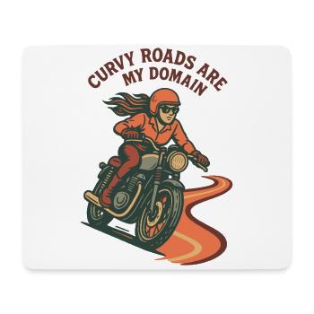 Les routes sinueuses sont mon domaine Moto Motard Rétro - Tapis de souris (format paysage) - blanc - Devant