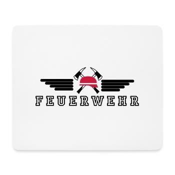 Feuerwehr Wings Hat Axe - Mousepad (Querformat) - Weiß - Vorne