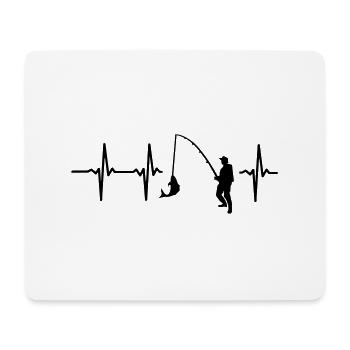 MY HEART BEATS FÜRS FISHING! - Mouse Pad (horizontal) - white - Front