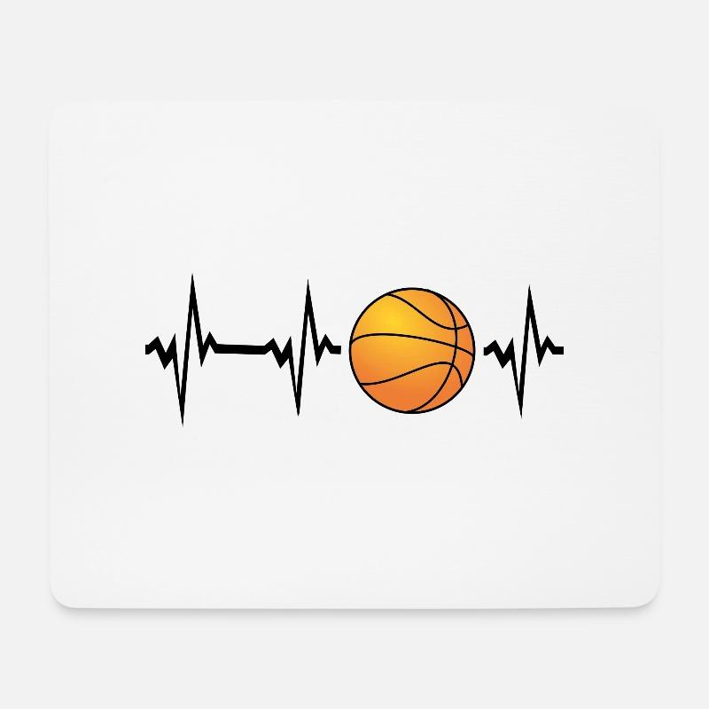 Mein Herz schlägt für Basketball - Mousepad (Querformat) - Weiß