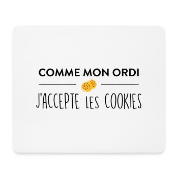 Comme mon ordi j'accepte les cookies - Tapis de souris (format paysage) - blanc - Devant