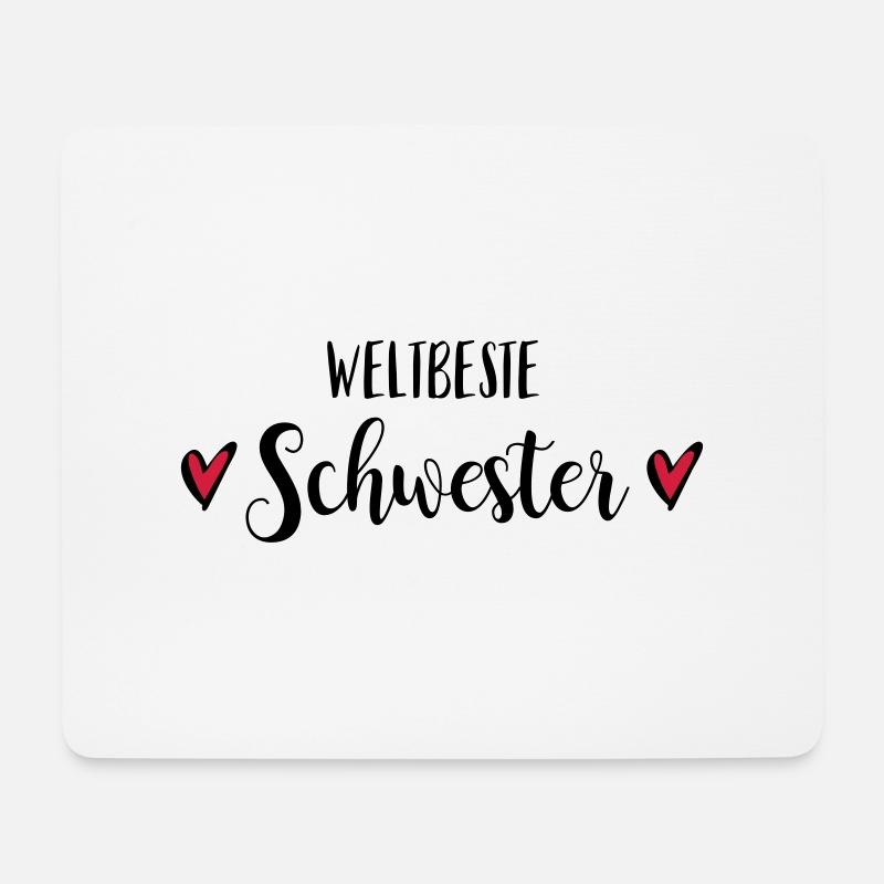 Beste Schwester Geschwister Familie Geburt - Mousepad (Querformat) - Weiß