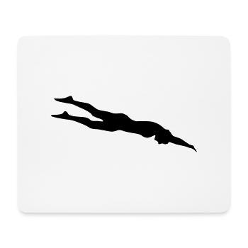 nageuse, nager - Tapis de souris (format paysage) - blanc - Devant