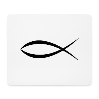 symbole du poisson Jésus - Tapis de souris (format paysage) - blanc - Devant