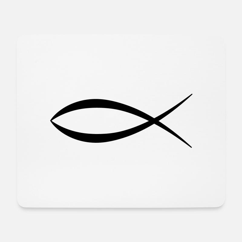 Jesus Fischsymbol - Mousepad (Querformat) - Weiß