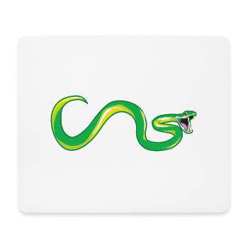 Giftschlange grüne Mamba Schlange zeigt Giftzähne - Mousepad (Querformat) - Weiß - Vorne