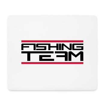 Bars red fishing team sport logo caught fish - Mouse Pad (horizontal) - white - Front