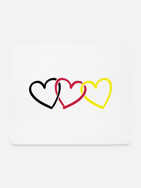 deutschland_herzen__love__f3 - Mousepad (Querformat) - Weiß