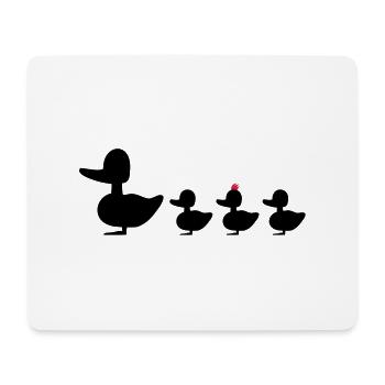 Duck family with punk revolutionaries duck - Mouse Pad (horizontal) - white - Front