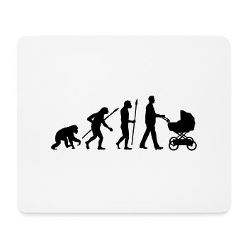 evolution_kinderwagen_mann_a_1c - Mouse Pad (horizontal) - white - Front