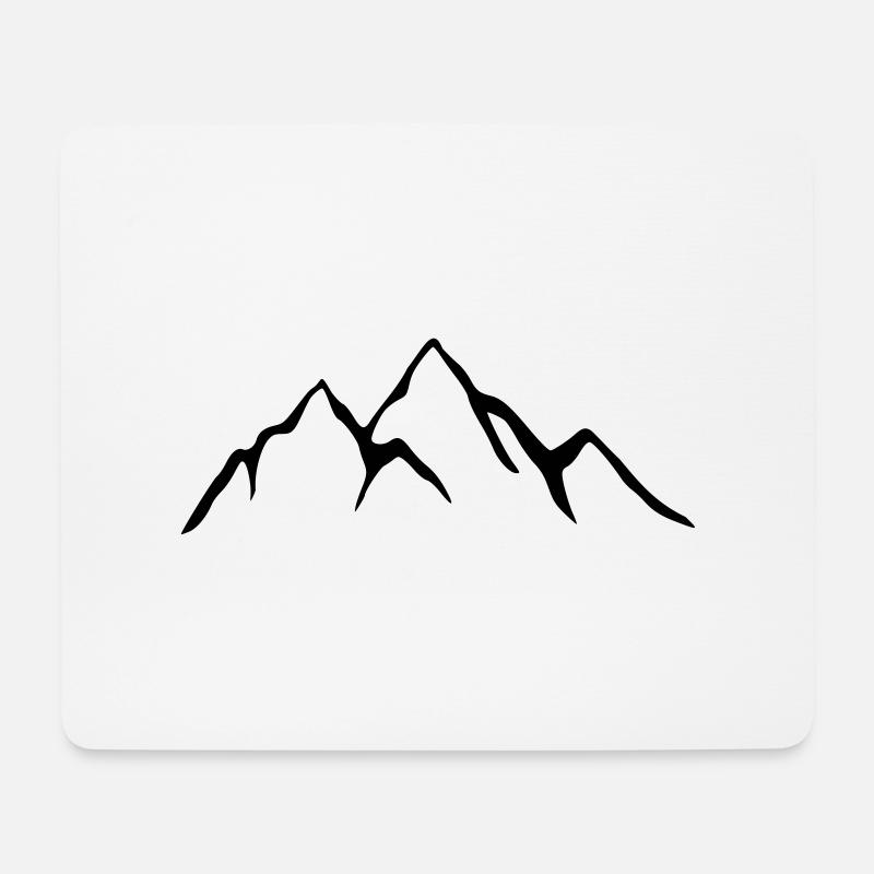 Berge - Mousepad (Querformat) - Weiß