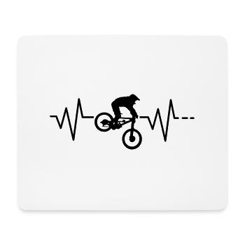 Heartbeat MTB - VTT, Dirtbike, Descente - Tapis de souris (format paysage) - blanc - Devant