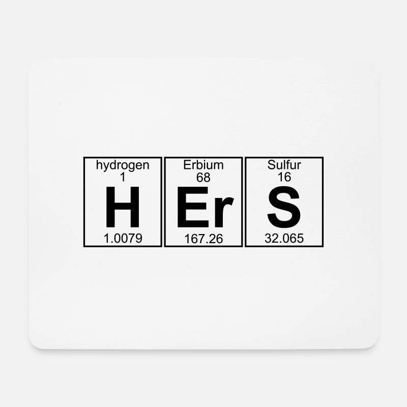 H-Er-S (hers) - Full - Mouse Pad (horizontal) - white