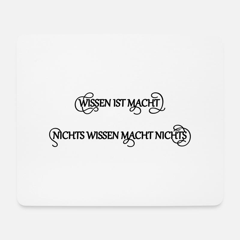 Wissen Macht - Mousepad (Querformat) - Weiß