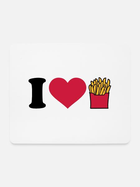 Pommes - Mousepad (Querformat) - Weiß