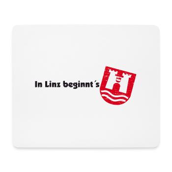 In Linz beginnt´s Oberösterreich Wappen Geschenk - Mousepad (Querformat) - Weiß - Vorne