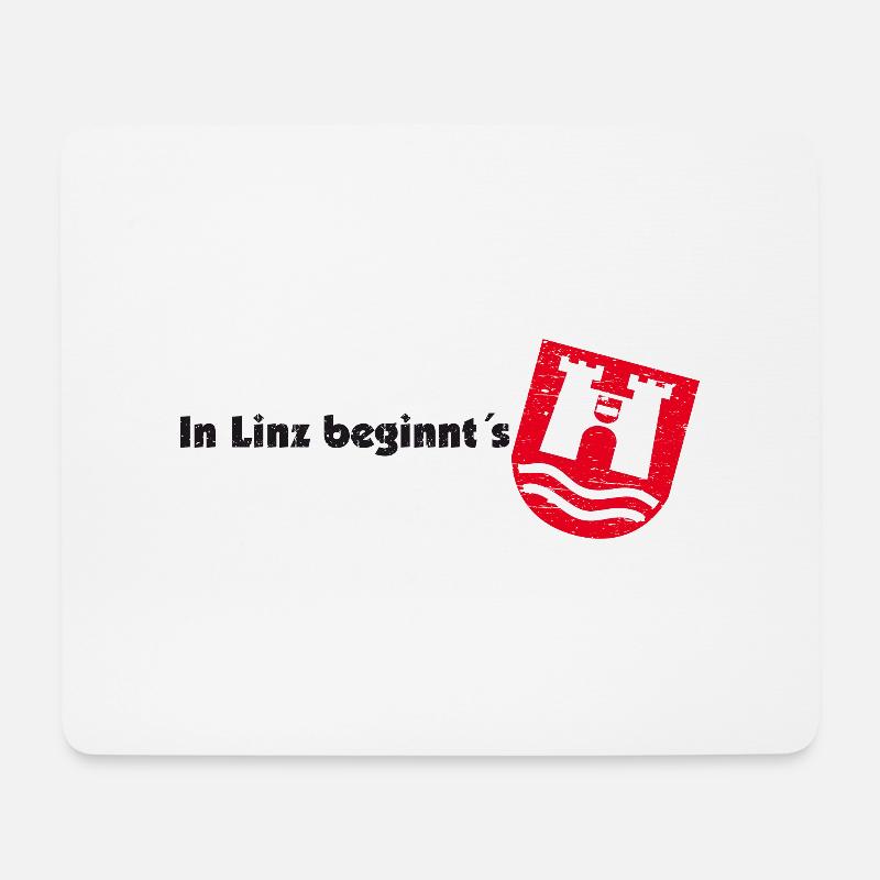 In Linz beginnt´s Oberösterreich Wappen Geschenk - Mousepad (Querformat) - Weiß