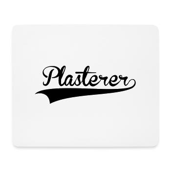 plasterer retro college baseball style l - Mouse Pad (horizontal) - white - Front