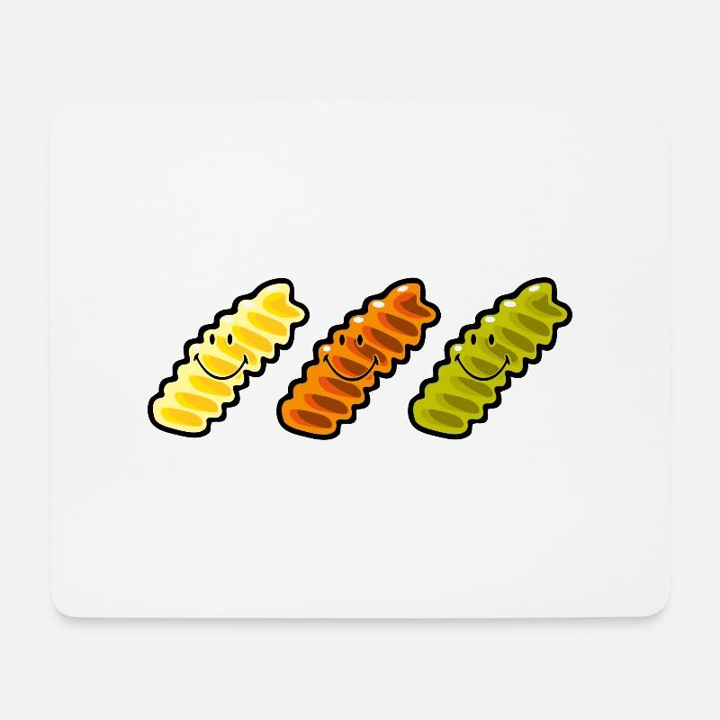 Smiley Fusilli Pasta - Mousepad (Querformat) - Weiß