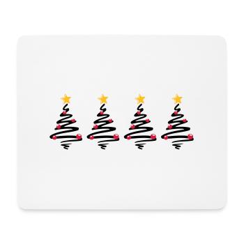 Weihnachten - Weihnachtsbäume Sterne - Mousepad (Querformat) - Weiß - Vorne