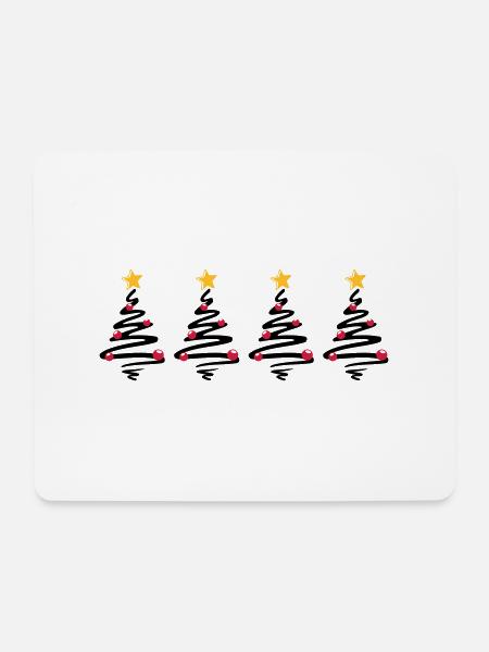 Weihnachten - Weihnachtsbäume Sterne - Mousepad (Querformat) - Weiß