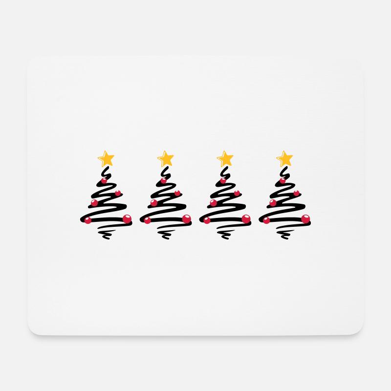 Weihnachten - Weihnachtsbäume Sterne - Mousepad (Querformat) - Weiß