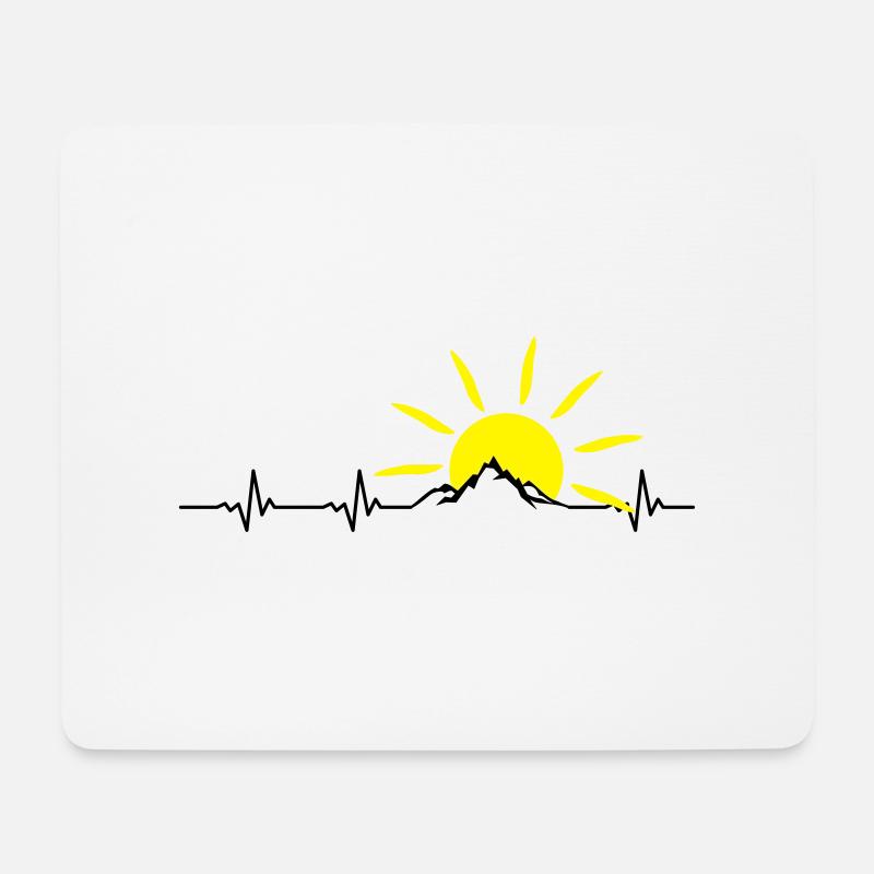 Landschaft - Berge Puls Sonne - Mousepad (Querformat) - Weiß