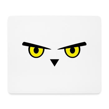 Eule, Augen, Emoji - Mousepad (Querformat) - Weiß - Vorne