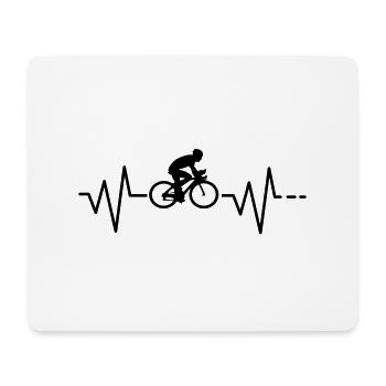 Heartbeat bicycle road bike cycling gift idea - Mouse Pad (horizontal) - white - Front