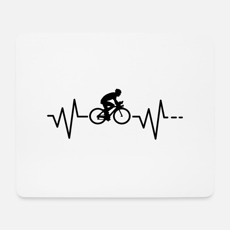 Herzschlag Fahrrad Rennrad Radsport Geschenkidee - Mousepad (Querformat) - Weiß