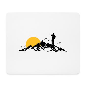 Natur - Berge Wanderer - Mousepad (Querformat) - Weiß - Vorne