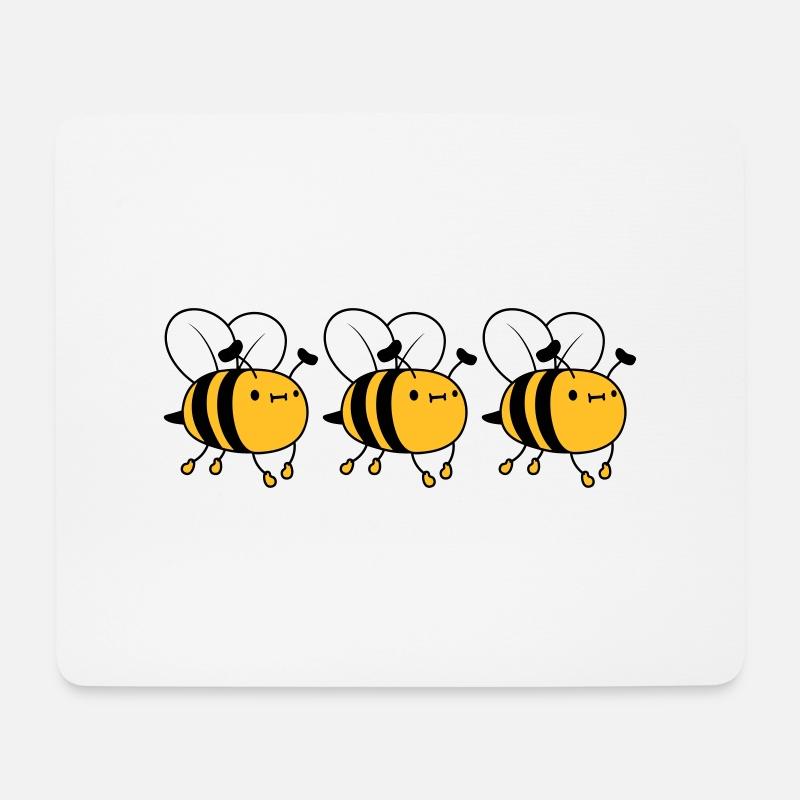 3 fleissige Bienen - Mousepad (Querformat) - Weiß