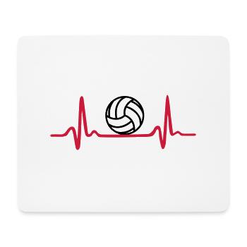 Volleyball Herzschlag - Mousepad (Querformat) - Weiß - Vorne