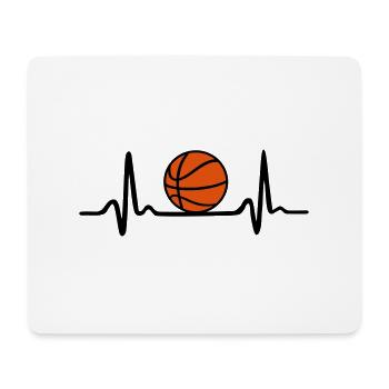 Basketball Herzschlag - Mousepad (Querformat) - Weiß - Vorne