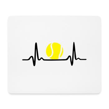 Tennis ECG, Heartbeat & Tennis Ball - Mouse Pad (horizontal) - white - Front