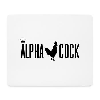 hahn alpha cock - Mousepad (Querformat) - Weiß - Vorne