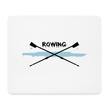 Rudern, Ruderboot und Paddel - Mousepad (Querformat) - Weiß - Vorne