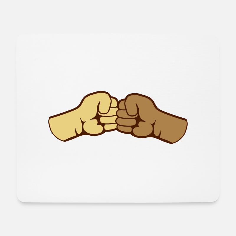 2 Bro Fist BLM Fäuste Freunde Team Begrüßung - Mousepad (Querformat) - Weiß