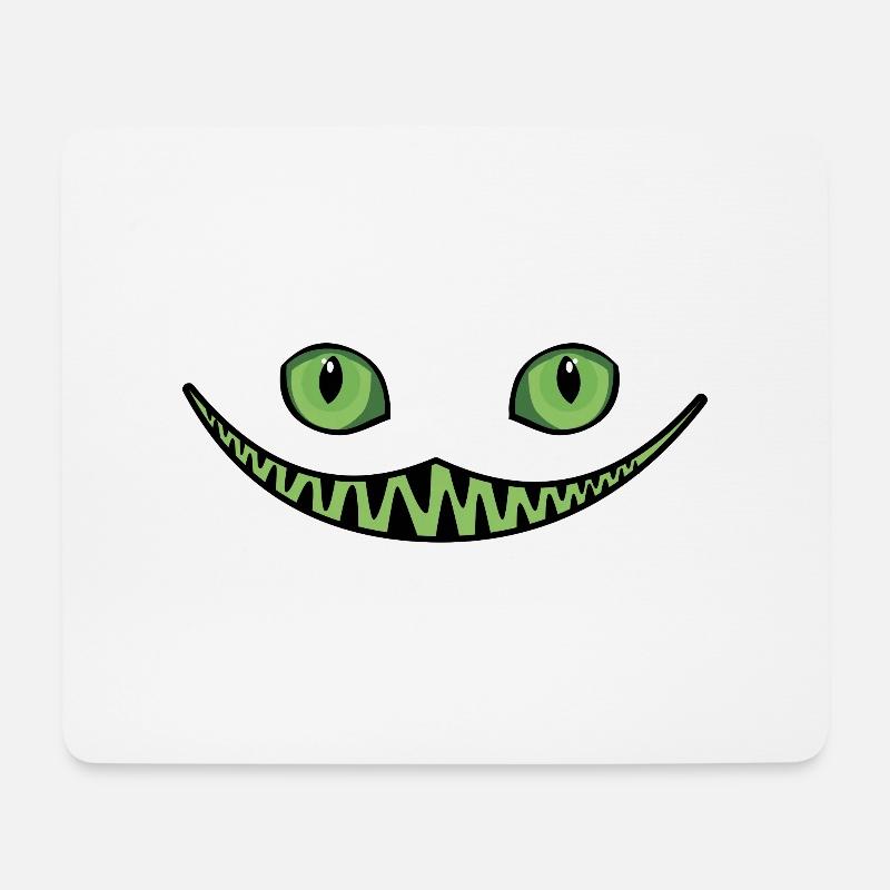 Halloween grinsen - Mousepad (Querformat) - Weiß