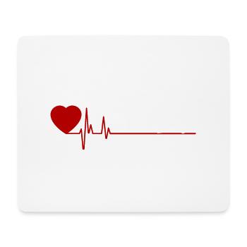 Female Weightlifting White with Red Heart Rate - Mouse Pad (horizontal) - white - Front