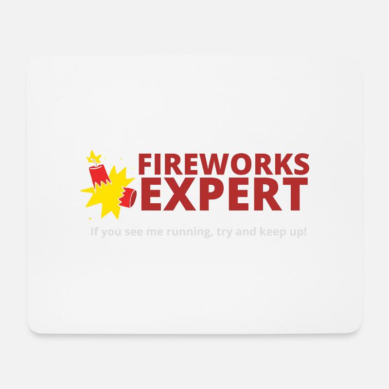 FIREWORKS EXPERT - Mousepad (Querformat) - Weiß