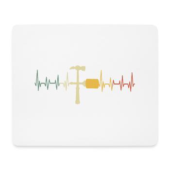 Hausmeister Handwerker Beruf Werkzeug Herzschlag - Mousepad (Querformat) - Weiß - Vorne