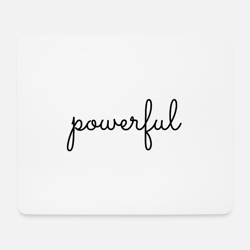 powerful - Mousepad (Querformat) - Weiß