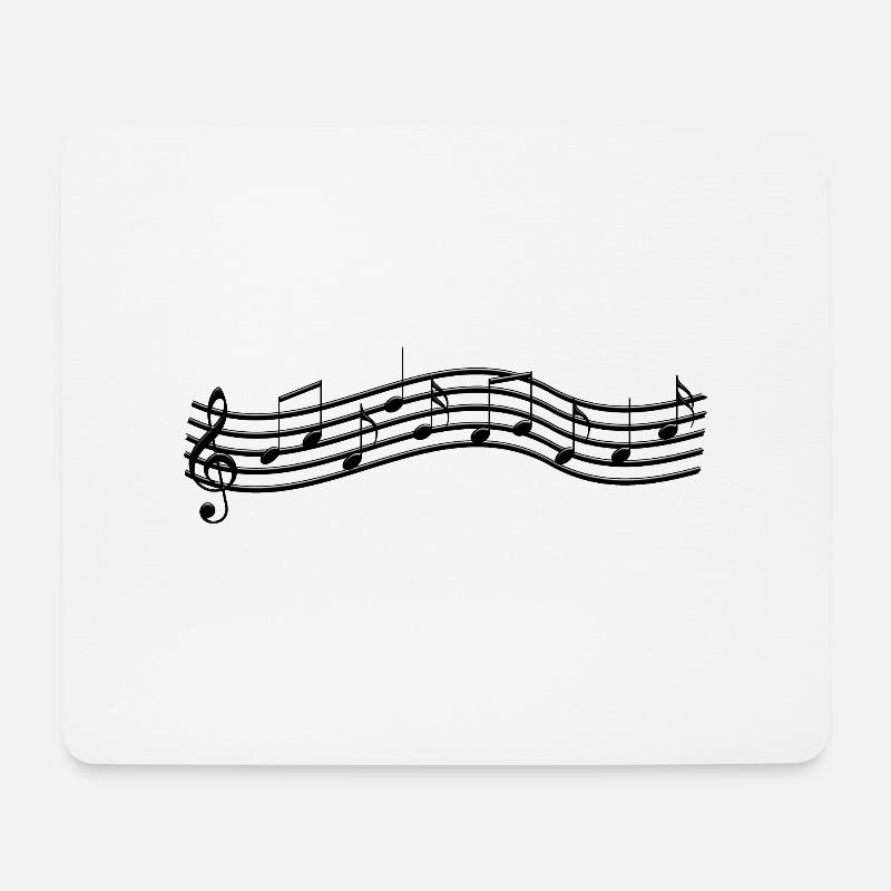 Musiknoten auf welligem Stab - Mousepad (Querformat) - Weiß