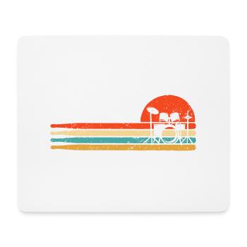 Retro Drums Musicien Batteur - Tapis de souris (format paysage) - blanc - Devant