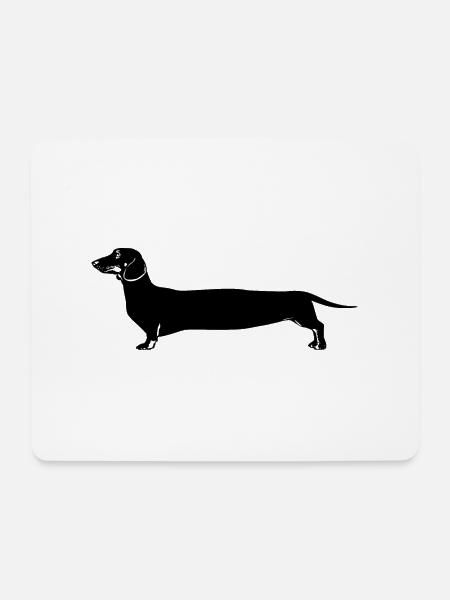 Dackel - Mousepad (Querformat) - Weiß