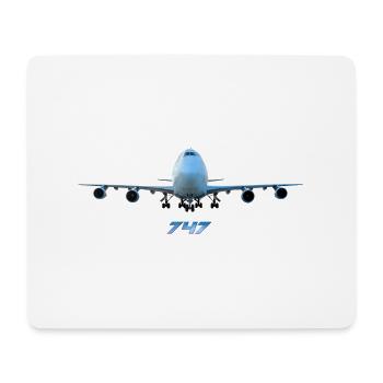 747 Flugzeug Airline Jumbojet - Mousepad (Querformat) - Weiß - Vorne